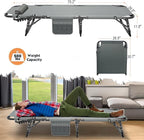 MOPHOTO Folding Chaise Lounge Chair 5-Position, Folding Cot, Heavy Duty Patio Chaise Lounges for Outside, Poolside, Beach, Lawn, Camping