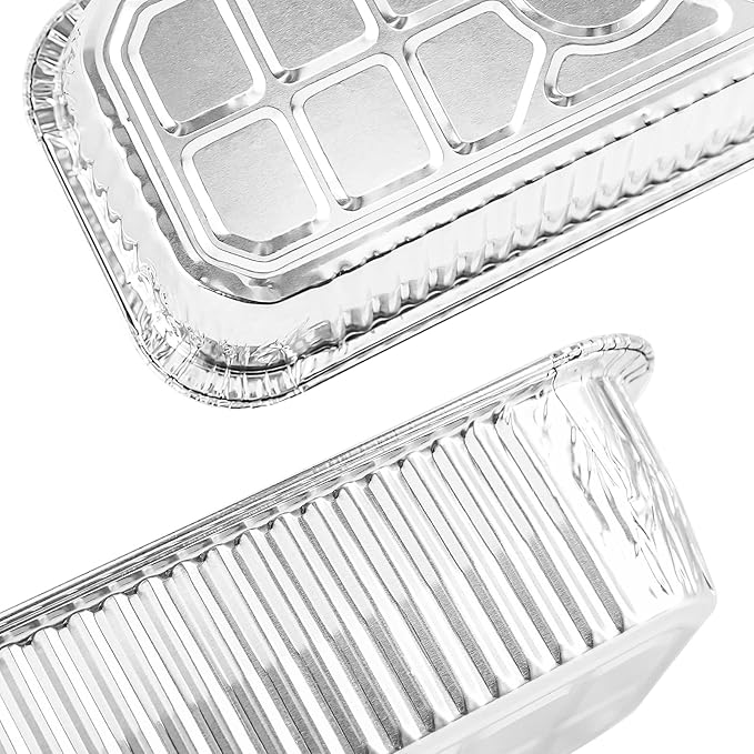 Uniflasy 60 Pack Grill Drip Pans, Aluminum Foil Drip Pan Disposable Grease Catcher Liners Compatible with Weber Genesis & Summit 400/600, SmokeFire EX4/EX6/EPX6, Replacement for Weber 6417 6498