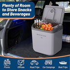 Garvee 32 QT (30 L) Electric Cooler & Warmer with Handle, Portable Car Refrigerator, 12V Car Cooler, 110V AC Home Power Cord, Plug In Coolers, Car fridge for Vehicle, Truck, Travel, Camping, Gray