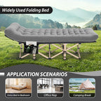 Folding Camping Cot for Sleeping, Portable Cots for Adults, Heavy Duty Cot Bed 550LBS(Max Load), Extra Wider Cots with Large Pocket for Outdoor, Office, Beach