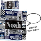 Personalized Toddler Nap Mats for Preschool, Custom Name Kids Sleeping Bag for Daycare, Roll Up Sleeping Mat with Removable Pillow and Soft Dot Minky Blanke for Boys Camping Travel