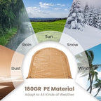 Carport 13 x 20 ft Outdoor Portable Storage Shelter Shed with 2 Rolled up Zipper Doors, Waterproof and UV Resistant Portable Garage Party Tent, Heavy Duty Car Canopy for Car, Truck, Boat, Brown