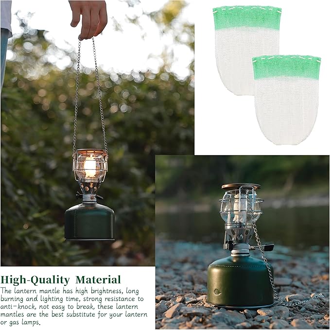 40 Pieces Propane Lantern Mantles Camping Lantern Accessories Gas Lamp Mantles Gas Lantern Covers U Shape Mantles for Outdoor Camping Lantern