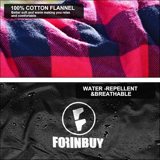 Flannel Sleeping Bag Cold Weather for Adults XL Camping Cotton Sleeping Bag 4 Season Big and Tall, Waterproof with Compression Sack