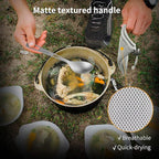 OUTXE Titanium Flatware Knife Fork Spoon Set Lightweight Ti Camping Utility Cutlery Set with Carrying Bag for Traveling Picnic Hiking