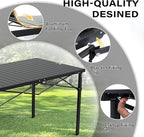 OUTSIDER Folding Camping Table with Aluminum Roll-up Tabletop Portable Lightweight Beach Table with Carry Bag for Outdoor Cooking, Picnic, BBQ, Travel, Backyard Style1