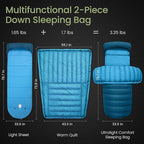 ATEPA Down Sleeping Bag for Adults, Recycled Ultralight 35°F 40°F 45°F 50°F 650FP / 700FP 3 Season Compact Sleeping Bags with Compression Sack for Backpacking Camping Hiking, Can Be Attached to Pad