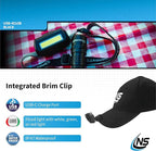 Nightstick USB-4510B Multi-Flood USB Headlamp w/Brim Clip & Black Strap - LiPo - Black