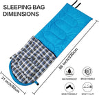 Desert & Fox Cotton Flannel Sleeping Bags with Pillow, 4 Season Warm & Cold Weather Envelope Compression Sack, Lightweight & Portable Backpacking Sleeping Bag for Outdoor Camping, Hiking, Traveling