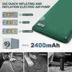 Self Inflating Sleeping Pad with Electric Pump, 3.15" Ultra-Thick Memory Foam Camping Mattress, 4-Season Sleeping Pad with Built-in Pillow for Camping Tent Car Travel