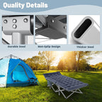 Slsy Folding Camping Cot for Adults with Pad, Padded Portable Sleeping Cots, Camp Bed with Carry Bag for Outdoor Travel, Beach, Hiking