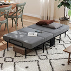 Folding Beds with Mattress, Portable Foldable Bed for Adults, Roll Away Bed Guest on Wheels, Memory Foam Mattress and Metal Frame, Space Saving Fold