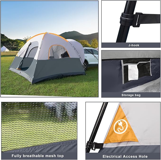 UNP SUV Dome Tent for Camping, Outdoor 6 Person Car Camping Tent, Easy Set Up SUV Tailgate Tent with Rainfly 10' x 10' Vehicle Camping Tent | for Camping, Outdoor, Car Camping Tent, Easy Set Up, SUV Tailgate Tent, with Rainfly