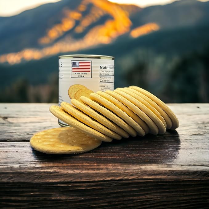 Future Essentials Sailor Pilot Bread Survival Crackers – 30-Year Shelf Life Ready to Eat Hardtack Biscuits in #2.5 Can – Made in the USA Emergency Food Supply – 12 Crackers per Can, Pack of 1