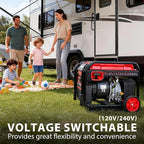 PowerSmart 7000-Watt Open Frame Inverter Generator, Electric Start Portable Generator for Home Backup & RV Camping - Gas Powered, 120V/240V Dual Voltage, Clean Power for Sensitive Electronics(PS5055C)