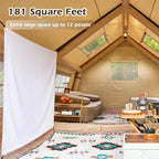 YOLENY Inflatable Tents for Camping, 6-12 Person Blow Up Tent with TPU Skylight, Canopy, Mesh Windows, Stove Jack & Pump, 4 Season Large Inflatable Tent, Waterproof & Windproof