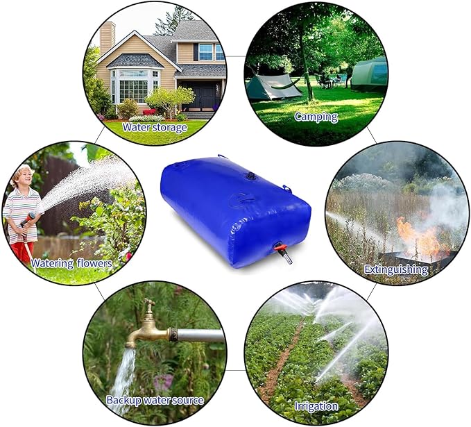 240 L/63.4 gal Water Bladder Storage Containers, Foldable Portable Water Tank Large Capacity Soft Water Bag, Drought Resistance, Fire Prevention, Emergency Water
