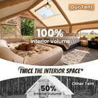 Inflatable Tent with Skylight, Quick Setup Blow Up Tents with Pump, Hot Tent with Stove Jack, Waterproof Oxford Inflatable House for Camping, Air Glamping Tents for Camping Adult 4-6 Person