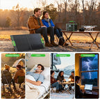 500W Portable Power Station, 519Wh Outdoor Solar Generator Backup Battery Pack with 2 110V AC Outlets, 500W (Peak 1000W) 10-Port Powerhouse for RV/Van Camping Fishing Climbing Road Trip Home Emergency