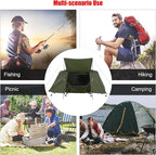 Generic Spacious 84.6 * 34.5 * 49.2in Collapsible Camping Tent with Integrated Cot - Portable, Waterproof, and Durable - Ideal for Camping & Hiking - Army Green