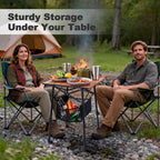 Odoland Folding Camping Table, Adjustable Height Large Portable Picnic Table with Storage Bag for Outdoor Camp, Cooking, Beach, Travelling, Backyards, Fishing