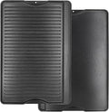 Criditpid Flat Griddle Top Plate Replacement Parts for Gas Stove, Charcoal, Electric, Propane, Gas Grill, 16” x 24” 2-in-1 Reversible Pre-Seasoned Cast Iron Cooking Griddle for Camping Tailgating.