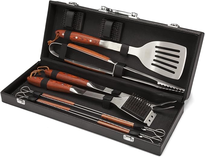 Cuisinart 10-Piece Premium Grilling Set, Grill Accessories Stainless Steel BBQ Tools, Storage Tote for Spatula, Tongs, Grill Brush, and More, Perfect for BBQ, Cookouts, Camping, Tailgates