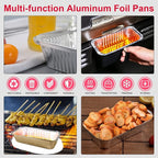 Uniflasy 60 Pack Grill Drip Pans, Aluminum Foil Drip Pan Disposable Grease Catcher Liners Compatible with Weber Genesis & Summit 400/600, SmokeFire EX4/EX6/EPX6, Replacement for Weber 6417 6498