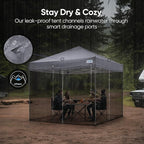 Quictent 10x10 Pop Up Screened Canopy Tent, Instant Setup for 1 Person with Netting, Portable & Compact, Waterproof & UV Protection, Ideal for Camping, Beach, Parties, and Outdoor Events