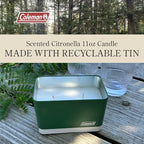 Coleman Citronella Candle 11oz – Outdoor Candle in Retro Cooler Tin – Long-Lasting Decorative Candle for Patio, Camping, Backyard, BBQ & Travel, Green