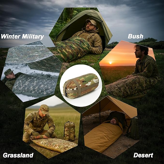 Akmax.cn Bivy Cover Sack for Military Army Modular Sleeping System, Waterproof Outer Shell for Sleeping Bag, Minimalist Stealth Shelter