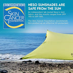 Neso Gigante Portable Beach Tent Sun Shelter - Lightweight Beach Shade Canopy - Easy Setup for Family Outings - Patented Reinforced Corners - UPF 50+ Sun Protection - 8ft Tall, 11 x 11ft - Lemon