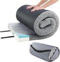 Memory Foam Camping Mattress - 3.5-Inch Thick Sleeping Pad for Camping Gear - Dual-Layer Roll Up Portable Bed for Car, Truck, Camp Tent, Cot Mattress, or Sleepover Guests by Wakeman Outdoors (Gray)