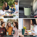 4 Pack Plastic Travel Coffee Mug Set, 20 oz Spill Proof Drinking Cups with Lids, Pobtable to Go Camping Coffee Tumbler Reusable Coffee Mugs with Lids, Dishwasher & Microwave Safe
