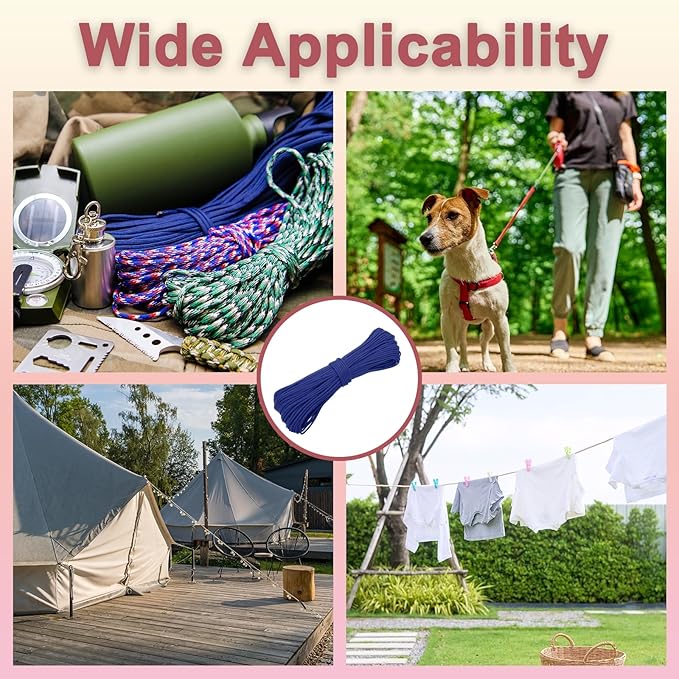 PATIKIL 550lb Paracord Rope 200ft, 4mm Tent Rope, 7-Strand Core Heavy Duty Cord for Outdoor Camping Hiking Tent Survival Utility Rope, Navy Blue