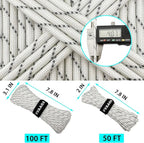VVAAGG Reflective Paracord Rope 100FT, 7 Strand Nylon para Cord Lanyard Utility 550 Parachute Cord, 4mm Thin Tent Rope for Outdoor Camping Hiking