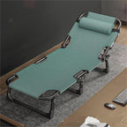 TOWINE Camping Cots for Adults Recliner Folding Bed Single Office Nap Bed Simple Multi-Functional Recliner Outdoor Leisure Nap Folding Bed Sleeping Cot for Camping Pool Beach (Color : 2, Size : F)