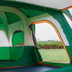 KTT Extra Large Tent 10-12-14 Person(A),Family Cabin Tents,2 Rooms,3 Doors and 3 Windows with Mesh,Straight Wall,Waterproof,Double Layer,Big Tent for Outdoor,Picnic,Camping,Family Gathering