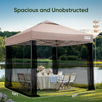Quictent 10x10 Pop Up Screened Canopy Tent, Instant Setup for 1 Person with Netting, Portable & Compact, Waterproof & UV Protection, Ideal for Camping, Beach, Parties, and Outdoor Events