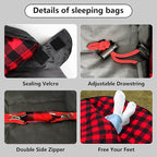 ShinHye Double Sleeping Bag for Adults with 2 Pillows, Camping Sleeping Bags Flannel Cotton 2 Person Sleeping Bags XXL Queen Size Sleeping Bag for Cold Weather