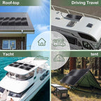 100W Flexible Solar Panel, Bendable 12V Monocrystalline Ultra-Flexible Bendable Mono Off-Grid Charger for Marine RV Cabin Van Car Boat Curve Surfaces