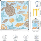 Beach Blanket Waterproof Sandproof Beach Mat 79" X 83"/10'x9'for 2-8 Adults Quick Drying Outdoor Picnic Mat Beach Accessories for Travel, Camping, Hiking