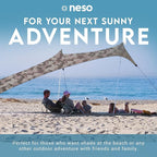 Neso Gigante Portable Beach Tent Sun Shelter - Lightweight Beach Shade Canopy - Easy Setup for Family Outings - Patented Reinforced Corners - UPF 50+ Sun Protection - 8ft Tall, 11 x 11ft - Grey Camo
