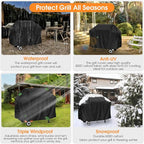Grill Cover for Captiva Designs GR20 3-Burner Flat Top Gas Griddle Grill, 600D Heavy Duty Waterproof Grill Cover for Sophia & William Flat Top Gas Griddle Grill- 52x21x35Inch