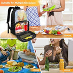 Lunch Backpack for School Picnic, 17 Inch Insulated Cooler Backpack With Lunch Compartment Meal Bag, Unisex Large Capacity Travel Casual School Bag Laptop Backpack, Cartoon Planes