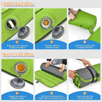 BestComfort Sleeping Pad for Camping with 2-in-1 Air Pump Sack Carry Bag, 4inch Inflatable Camping Mattress for Backpacking Hiking Car Traveling, Waterproof Ultralight Camping Sleeping Mat, Green