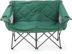 ARROWHEAD OUTDOOR Portable Folding Double Duo Camping Chair Loveseat w/ 2 Cup & Wine Glass Holder, Carrying Bag, Supports up to 500lbs