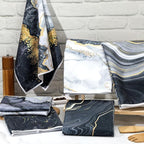 Boyiee Set of 6 Marble Kitchen Towels Gold Black Marble Tea Dish Towels 24 x 16 Inches Modern Absorbent Hand Washcloths Housewarming Gifts for Farmhouse Kitchen Bathroom Decorations
