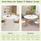 Fivenl 6 FT Round Folding Tables White Foldable Table, Fold-in-Half with Carrying Handle Portable Plastic Table for Party, Dining, Wedding, Camping, Picnic, Indoor Outdoor Events