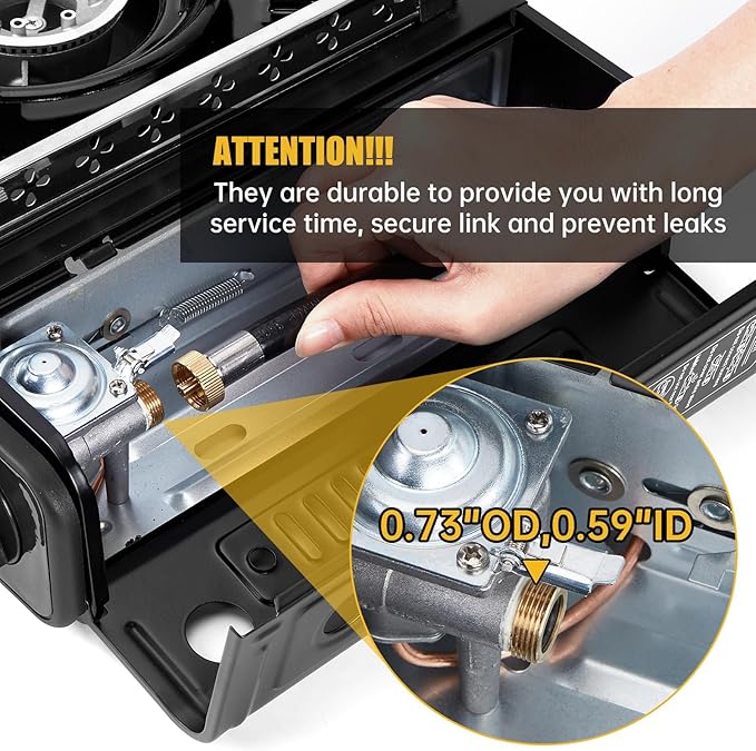 WADEO Dual Fuel Camping Stove Replacement Hose, 3FT CGA600 & M16*1 Propane Regulator Hose for Portable Propane & Butane Camping Gas Stove